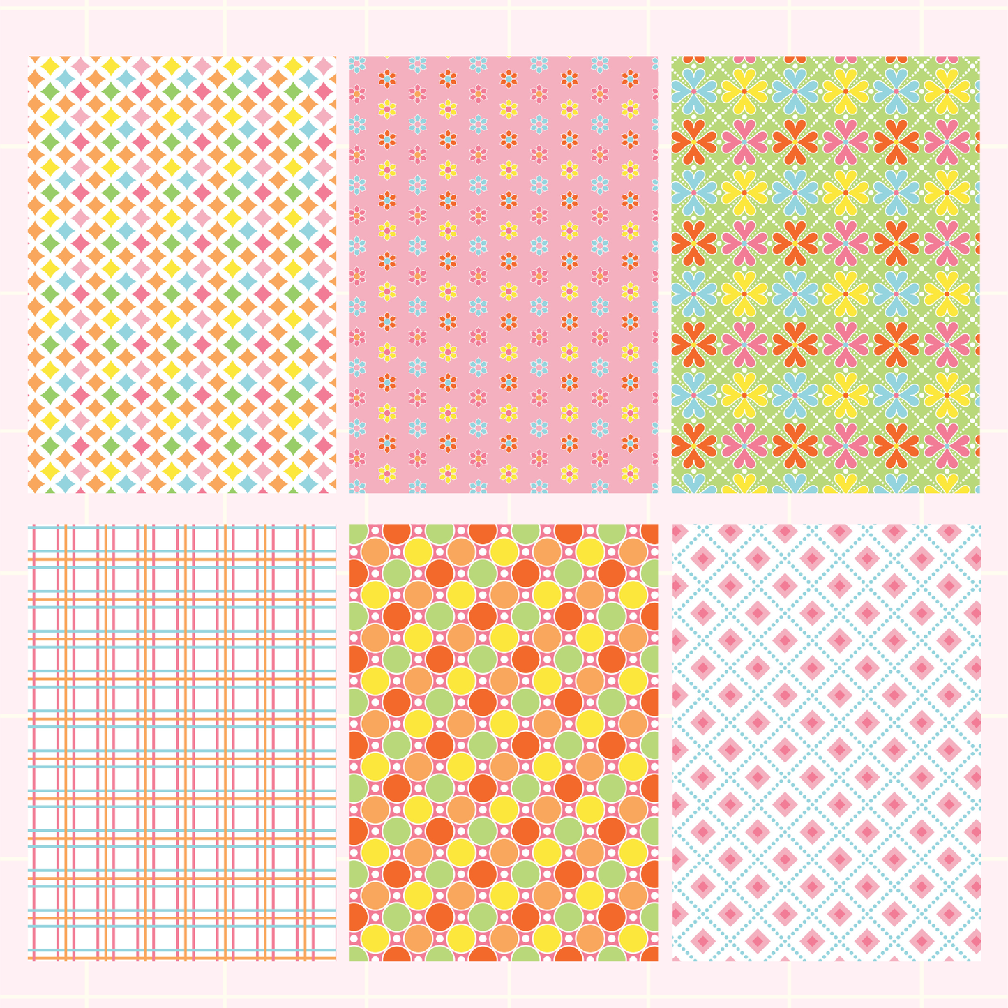 Bright Retro Scrapbook Paper Pack