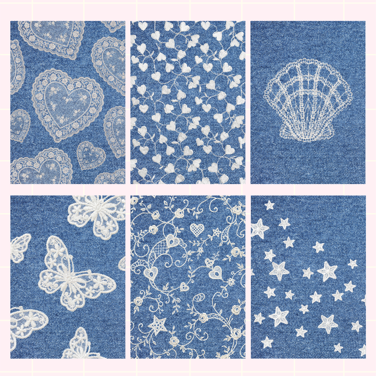 Denim Lace Scrapbook Paper Pack