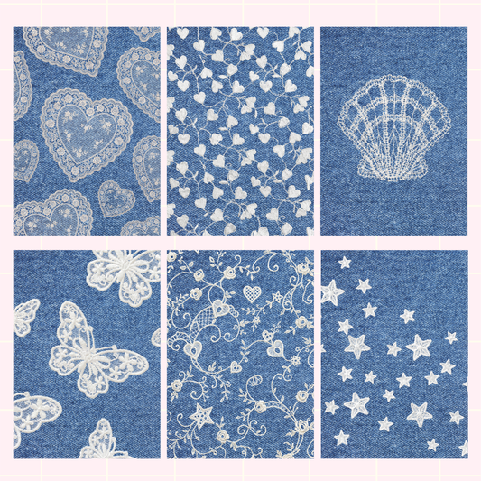 Denim Lace Scrapbook Paper Pack