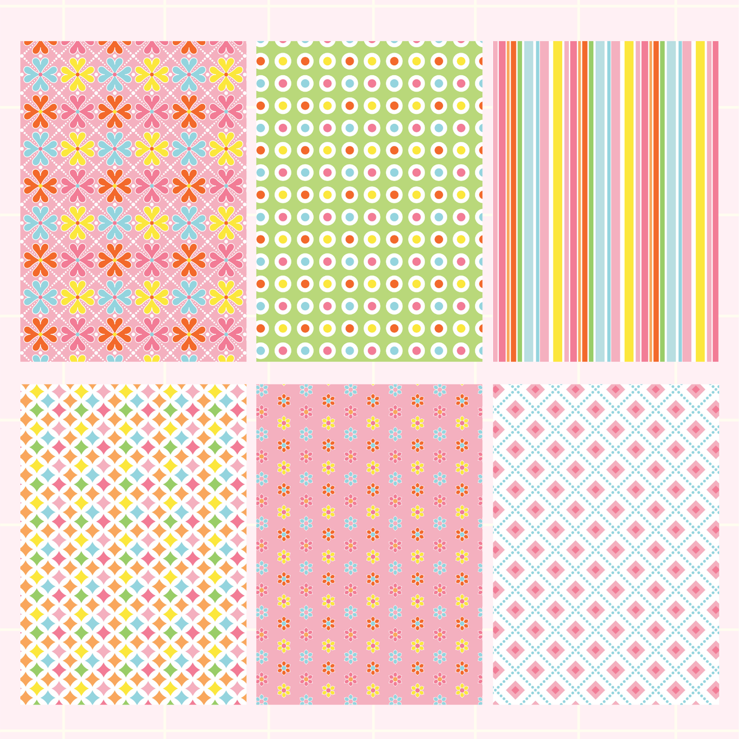 Bright Retro Scrapbook Paper Pack