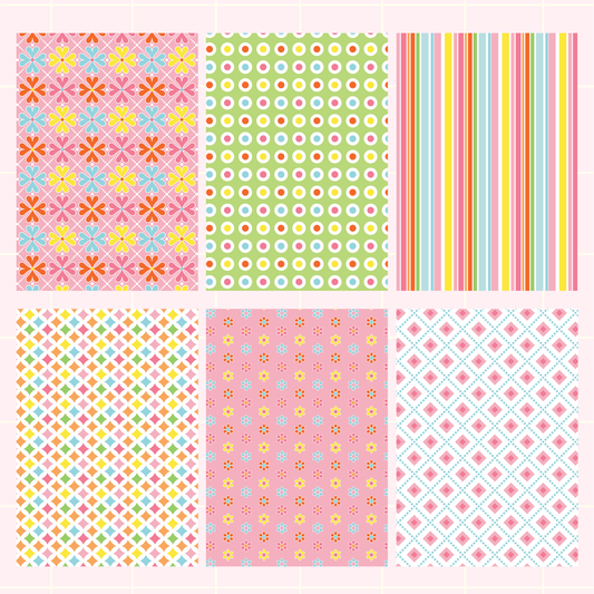 Bright Retro Scrapbook Paper Pack