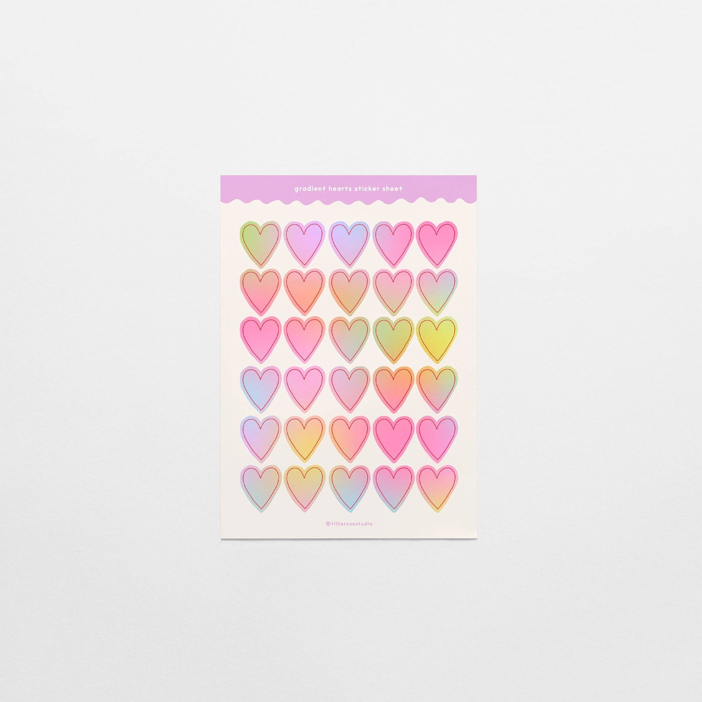 Tillie Rose Studio - Pastel Gradient Hearts Sticker Sheet