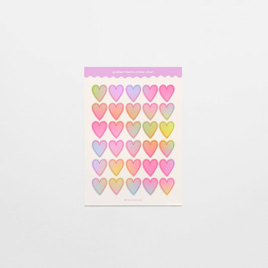 Tillie Rose Studio - Pastel Gradient Hearts Sticker Sheet