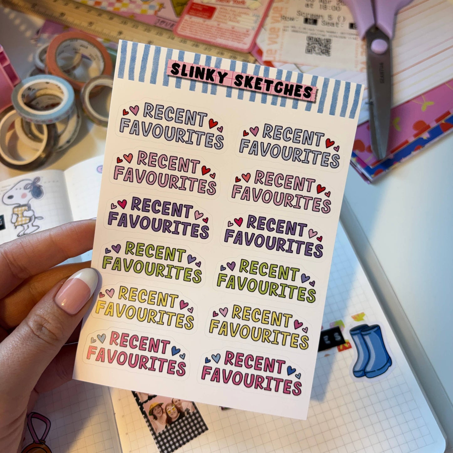 COMING SOON: Slinky Sketches - Favourites A6 Matte Sticker Sheet