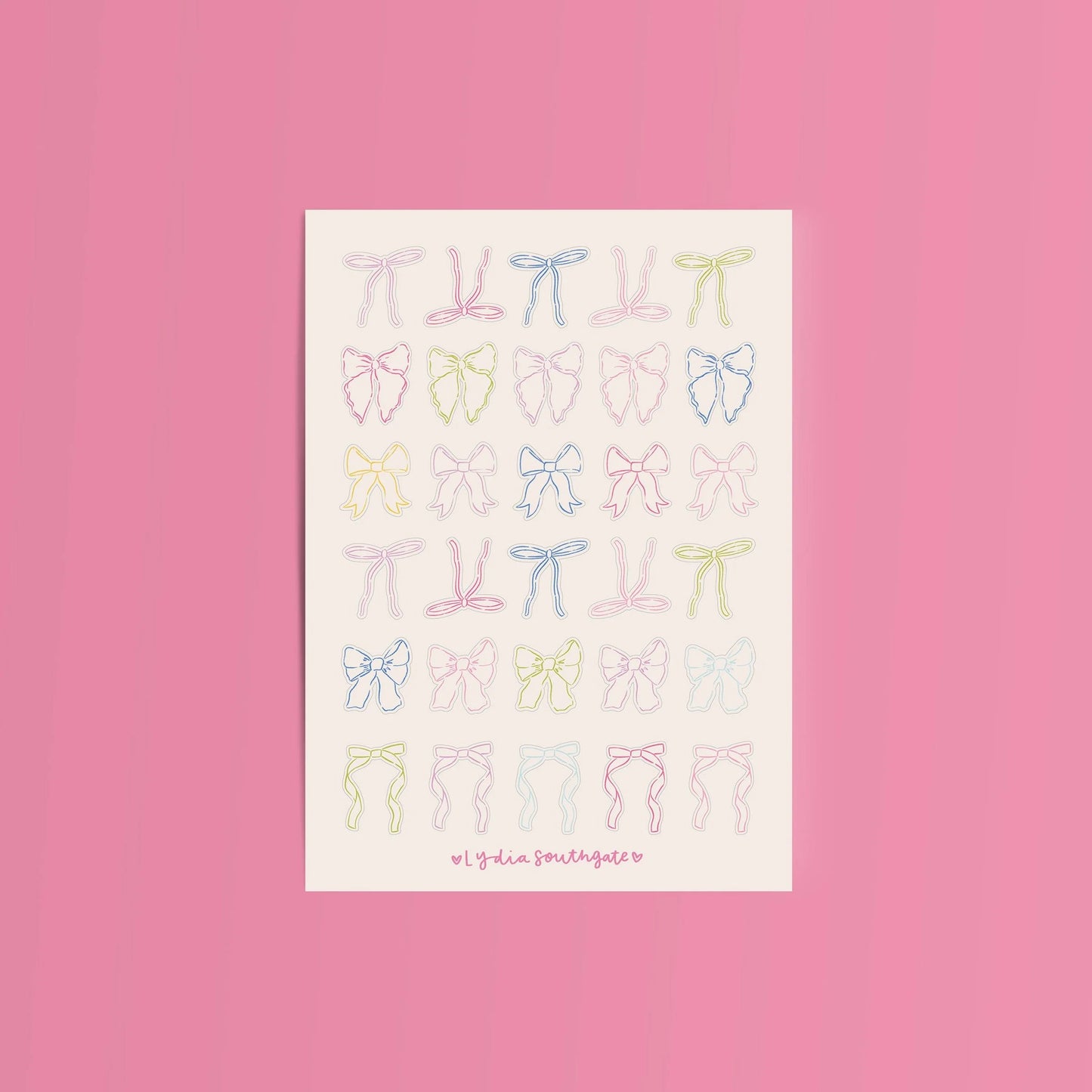 Lydia Southgate - Pastel Bows Sticker Sheet