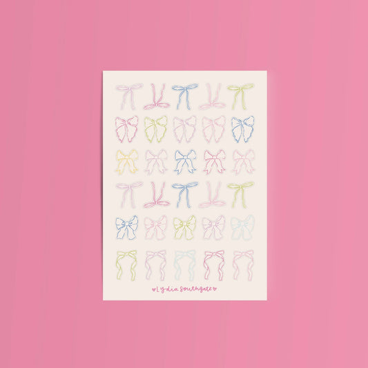 Lydia Southgate - Pastel Bows Sticker Sheet