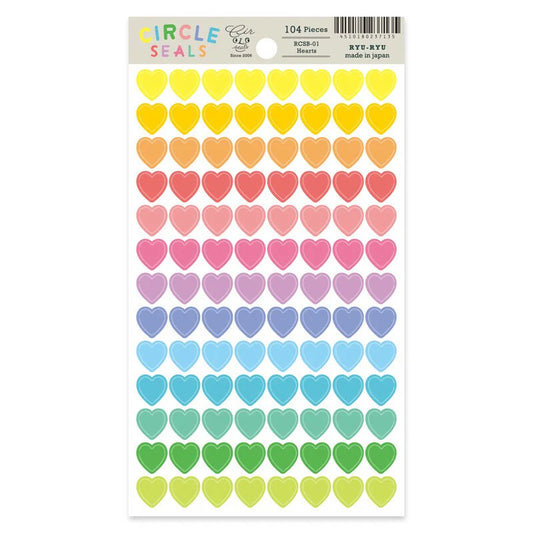 Circle Seal Stickers - Hearts