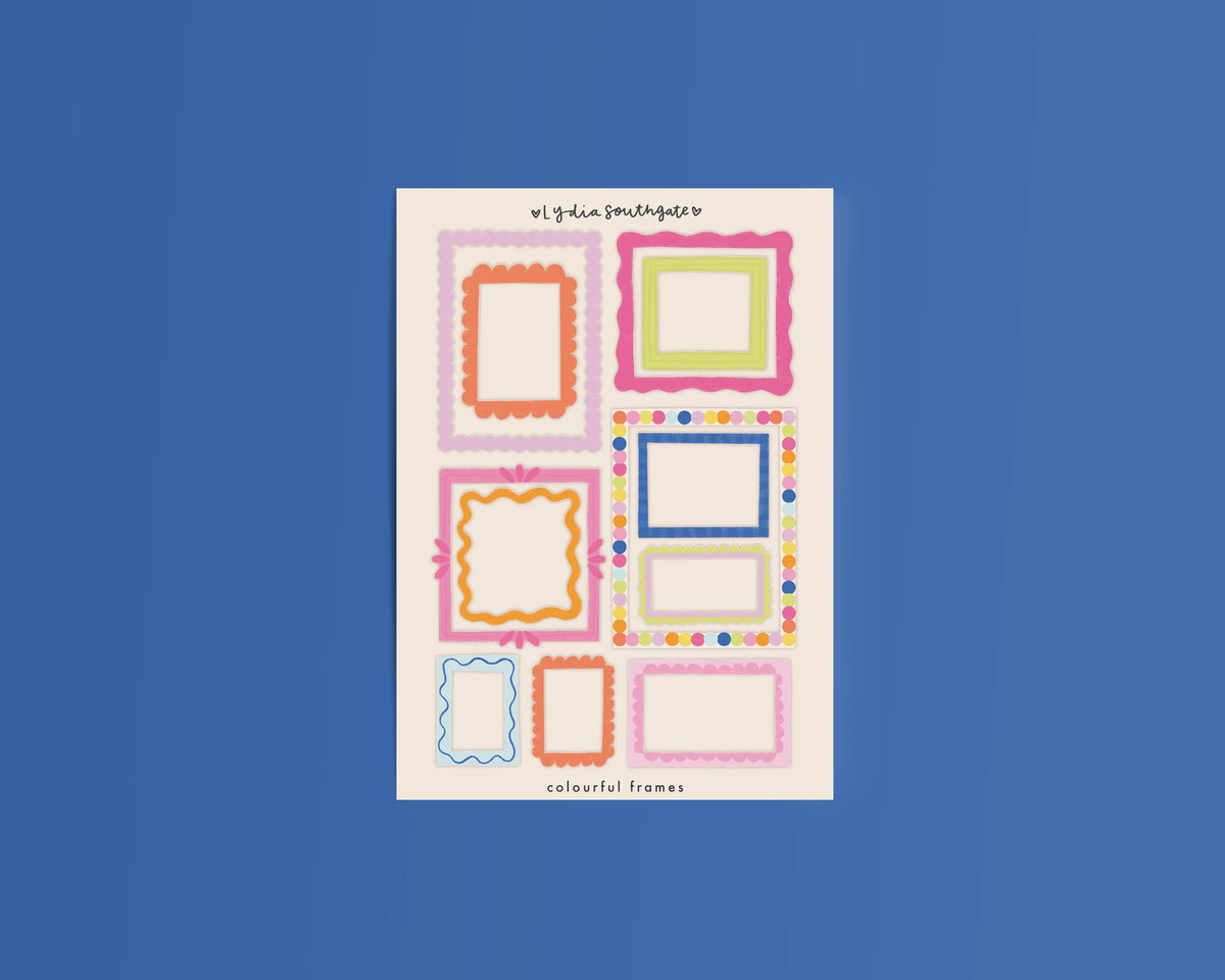 Coming Soon: Lydia Southgate - Colourful Frames Sticker Sheet