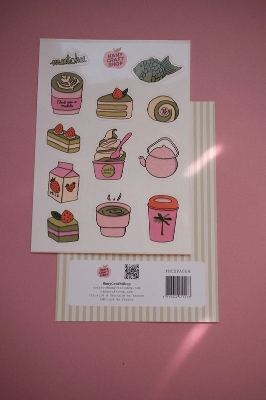Nany Craft Shop - Matcha A6 Sticker Sheet