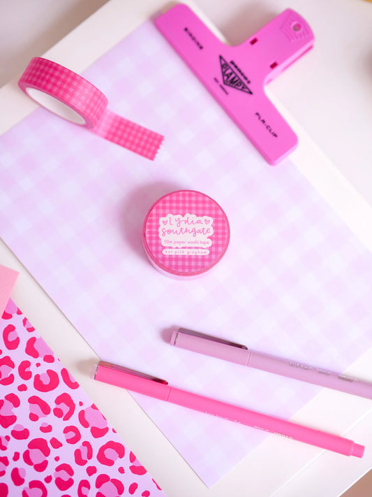 Coming Soon: Lydia Southgate - Hot Pink Gingham Washi Tape