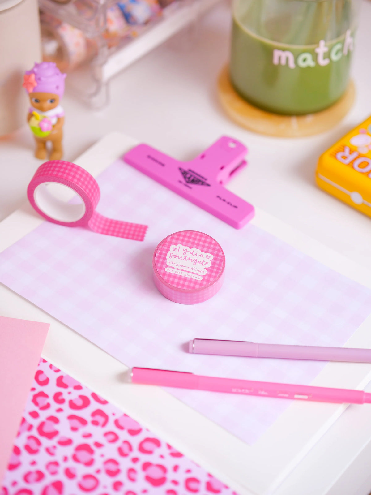 Coming Soon: Lydia Southgate - Hot Pink Gingham Washi Tape