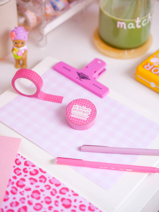 Coming Soon: Lydia Southgate - Hot Pink Gingham Washi Tape