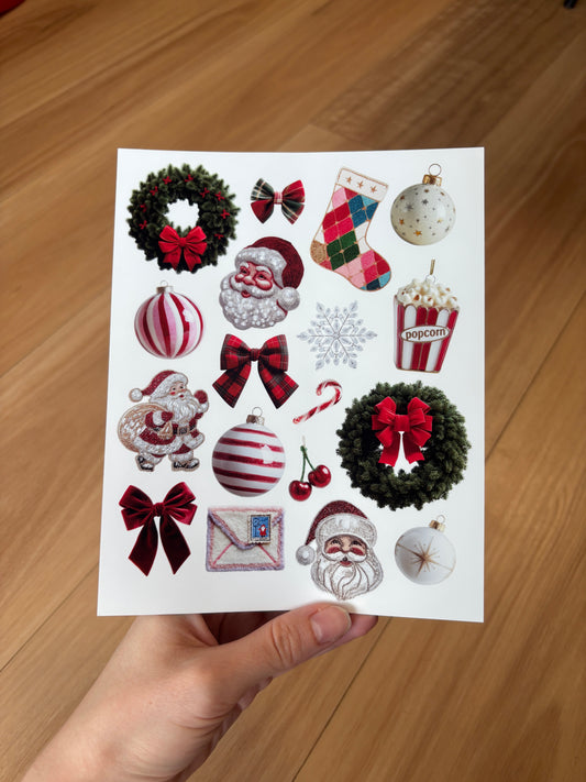Beaded Christmas Sticker Sheet