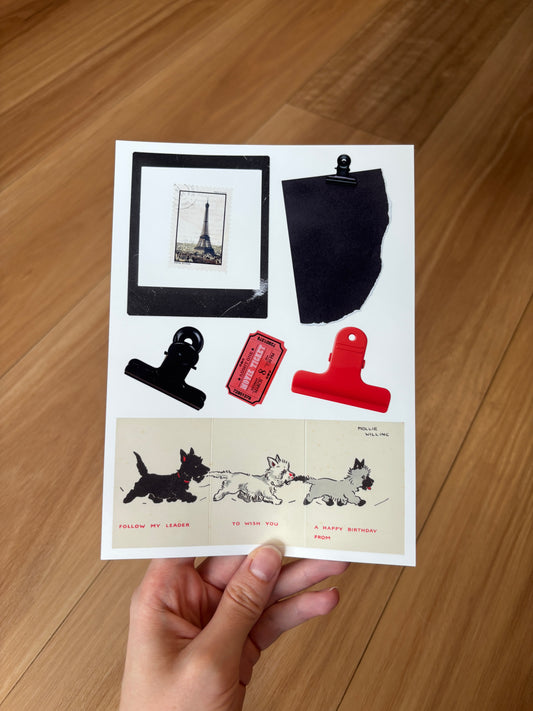 Black and Red Paper Sticker Sheet