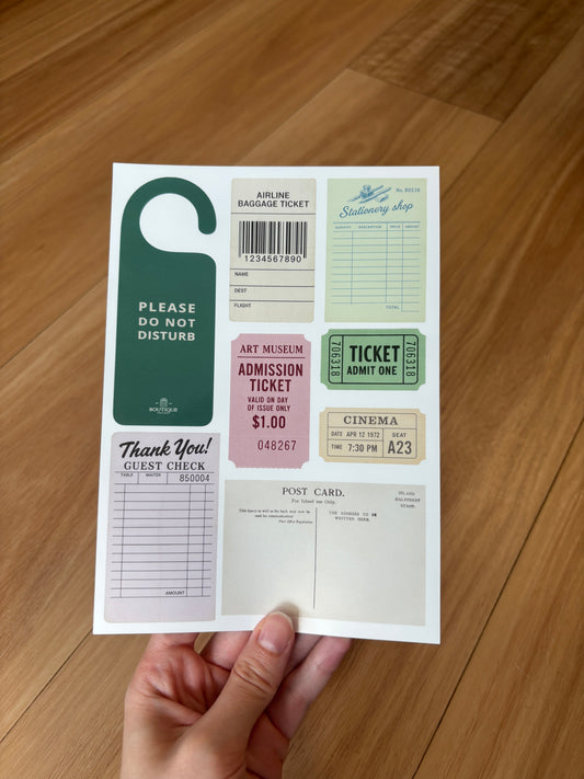 Crafty Girl Travel Trinket Sticker Sheet