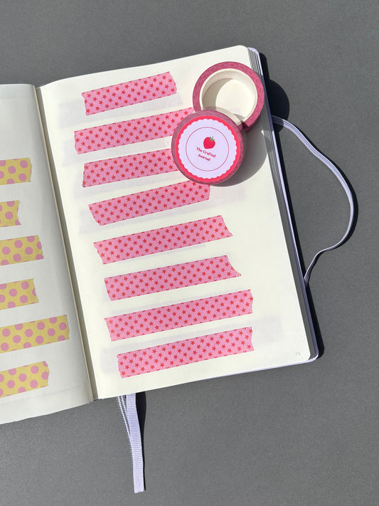 Pink and Red Star Washi Tape