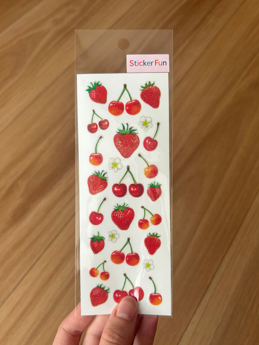 Sticker Fun Sparklies Strawberries and Cherries