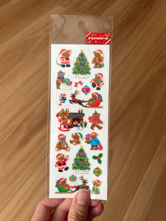 Sticker Fun Sparklies Santa Clause Bear