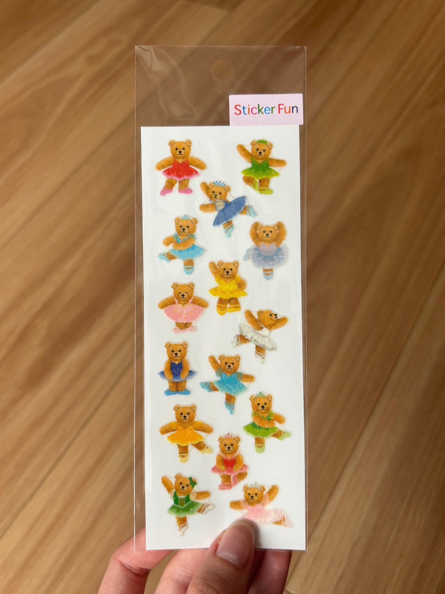 Sticker Fun Sparklies Bear Ballerina