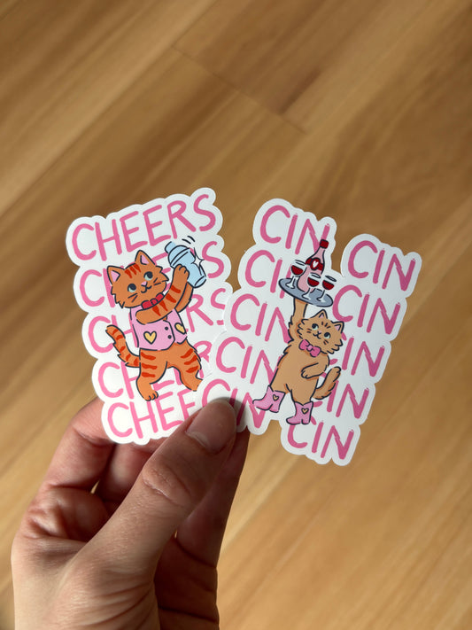 Bartender Cat Sticker Set