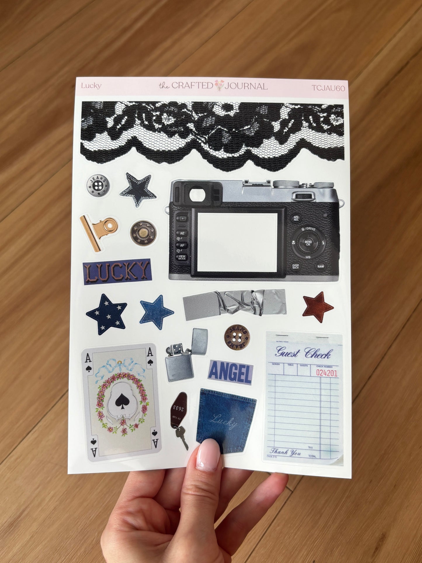 Black Lace and Guest Check Sticker Sheet