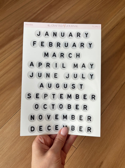 Months of the Year Bead Sticker Sheet