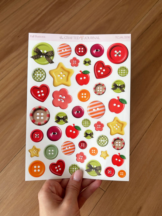 Fall Button Sticker Sheet