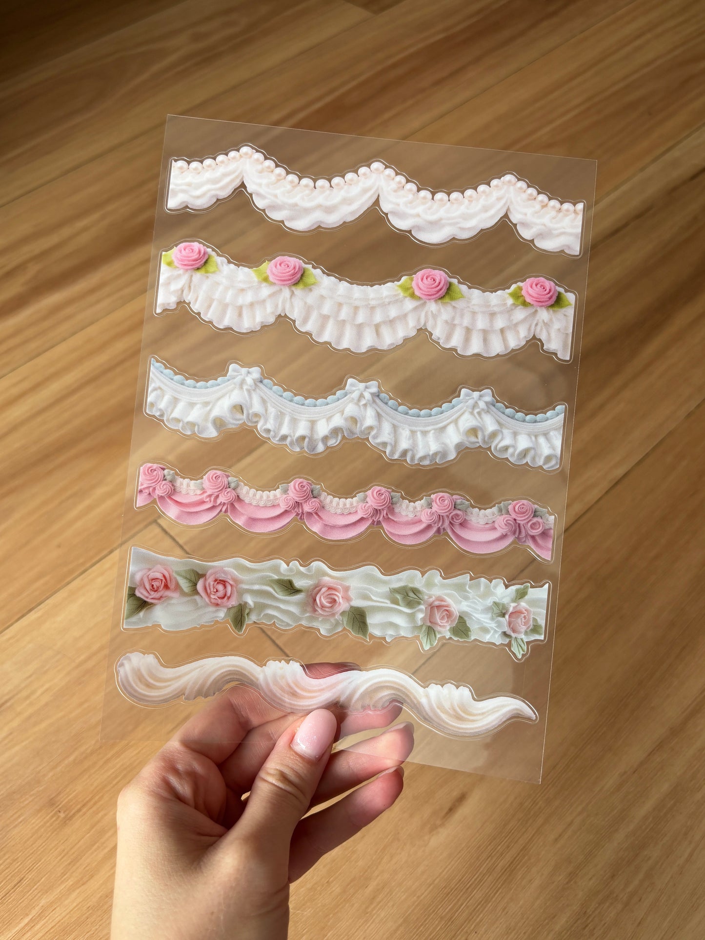 Clear Vintage Icing Sticker Sheet