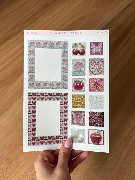Whimsical Tile Frame Sticker Sheet