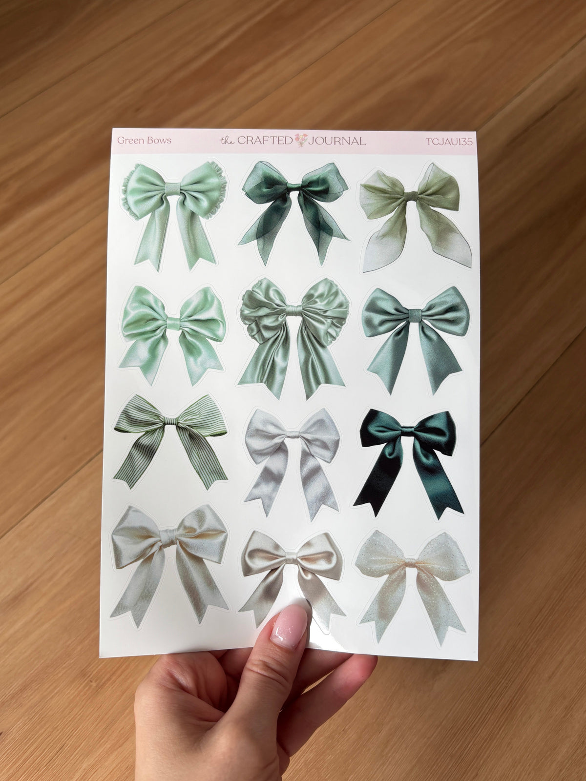 Green Bow Sticker Sheet