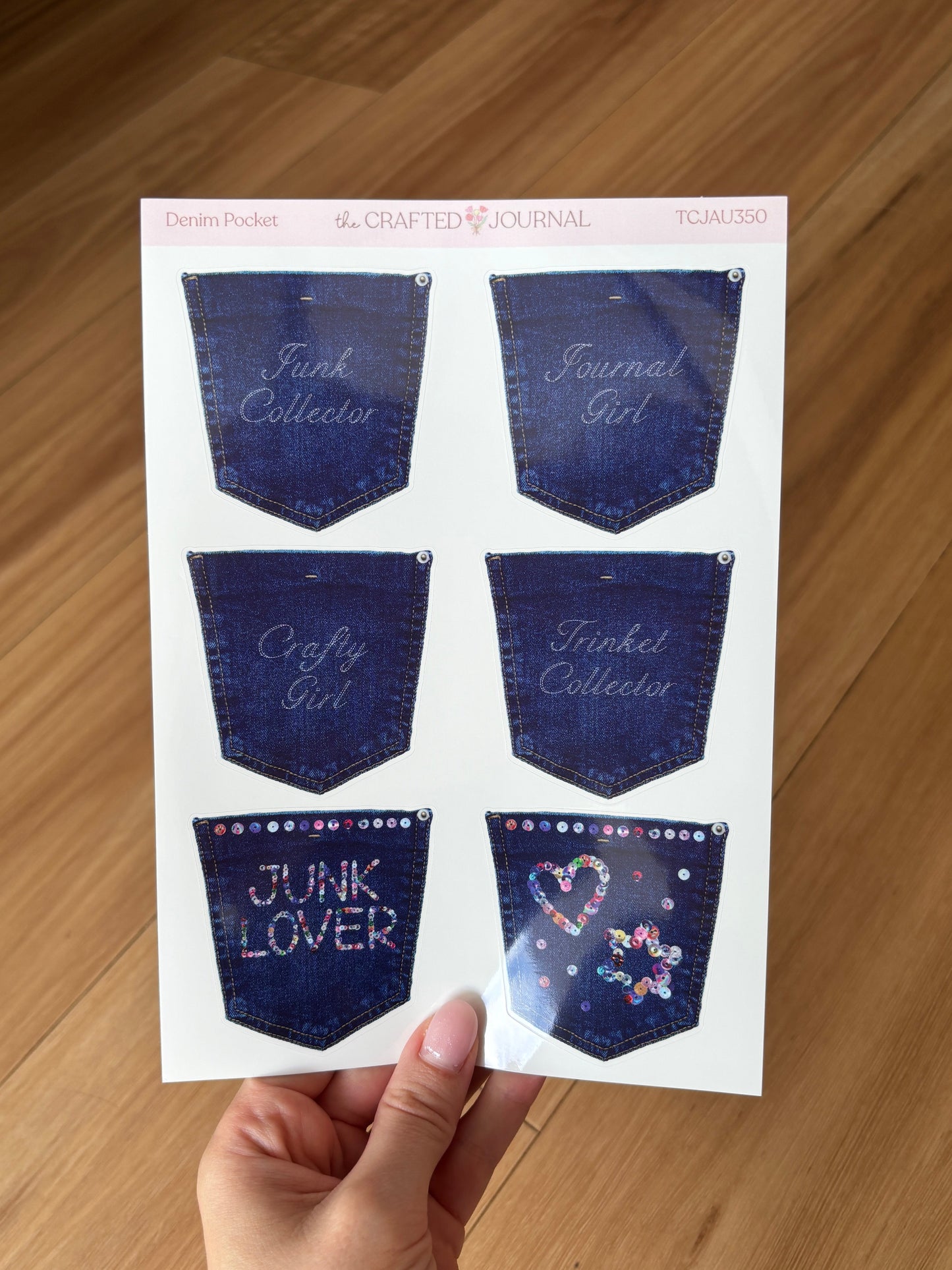 Denim Pocket Sticker Sheet