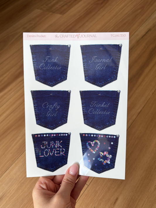Denim Pocket Sticker Sheet