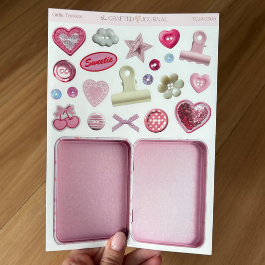 Girlie Trinket Box Sticker Sheet