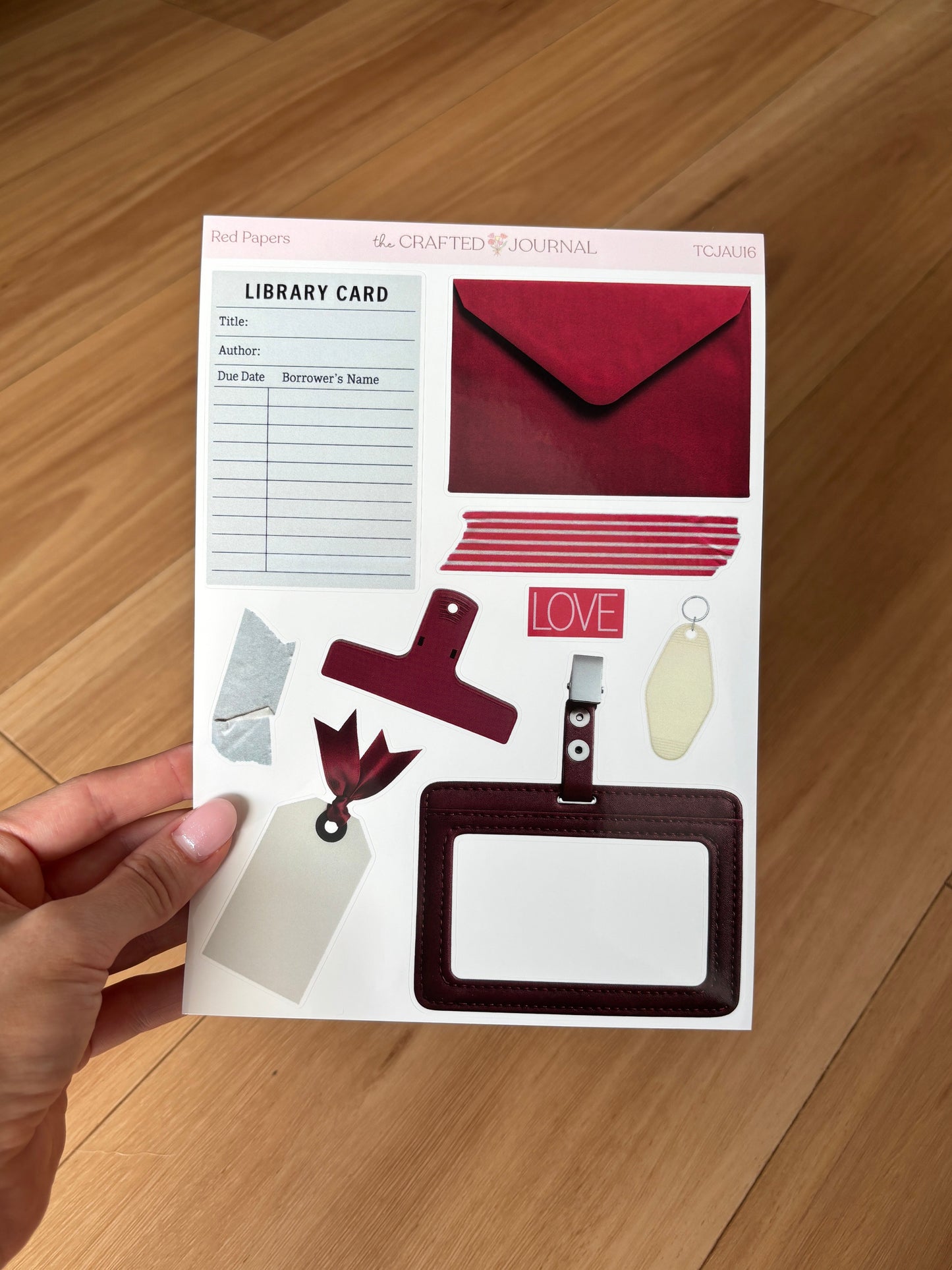 Red Clips and Stationary Sticker Sheet