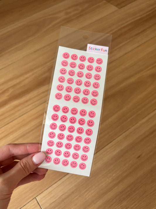 Sticker Fun Paper Glitter Pink Smile Sticker