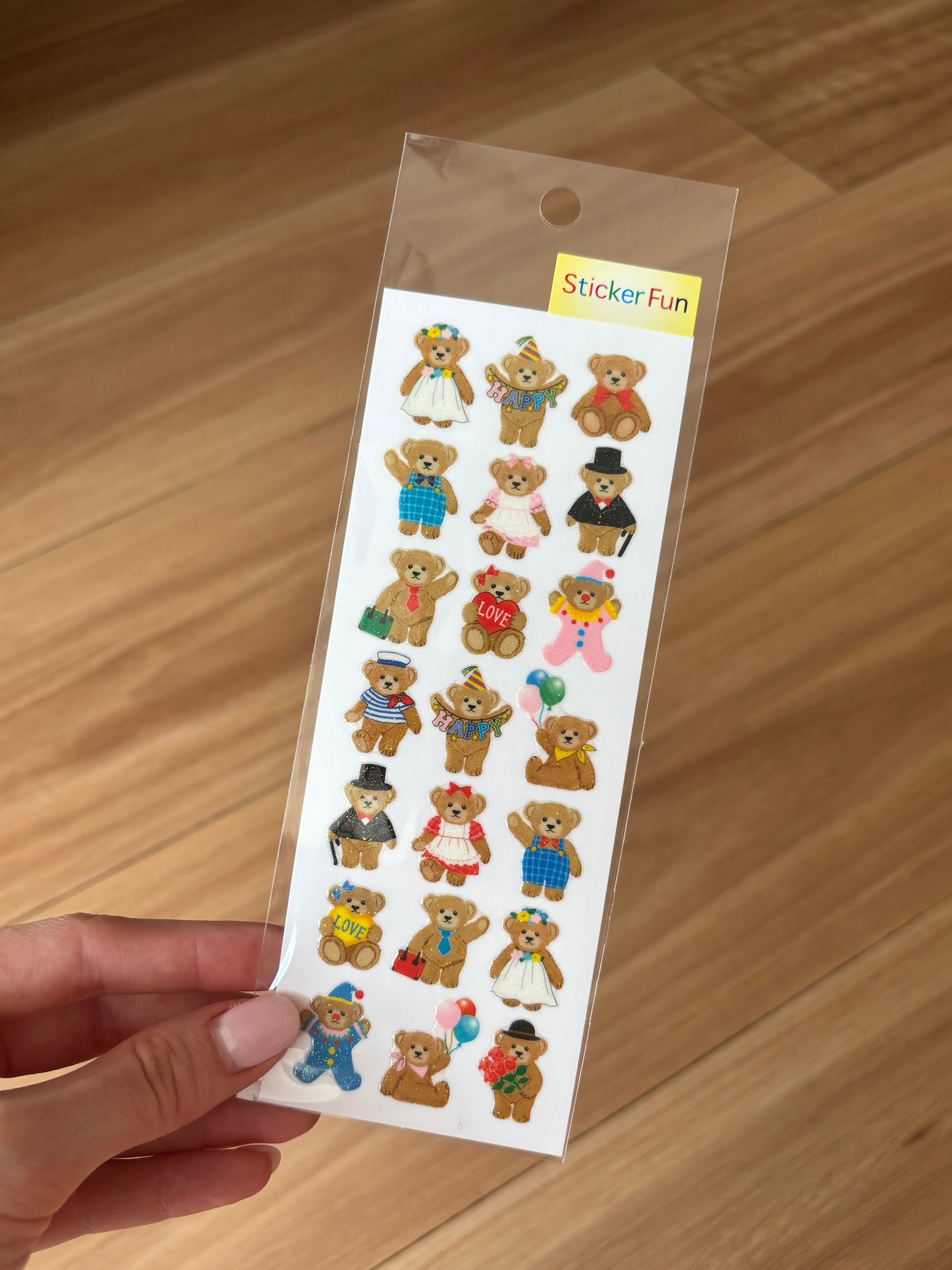 Sticker Fun Sparklies Happy Bear Stickers