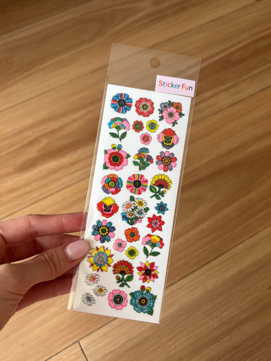 Sticker Fun Sparklies Psychedelic Flower Stickers