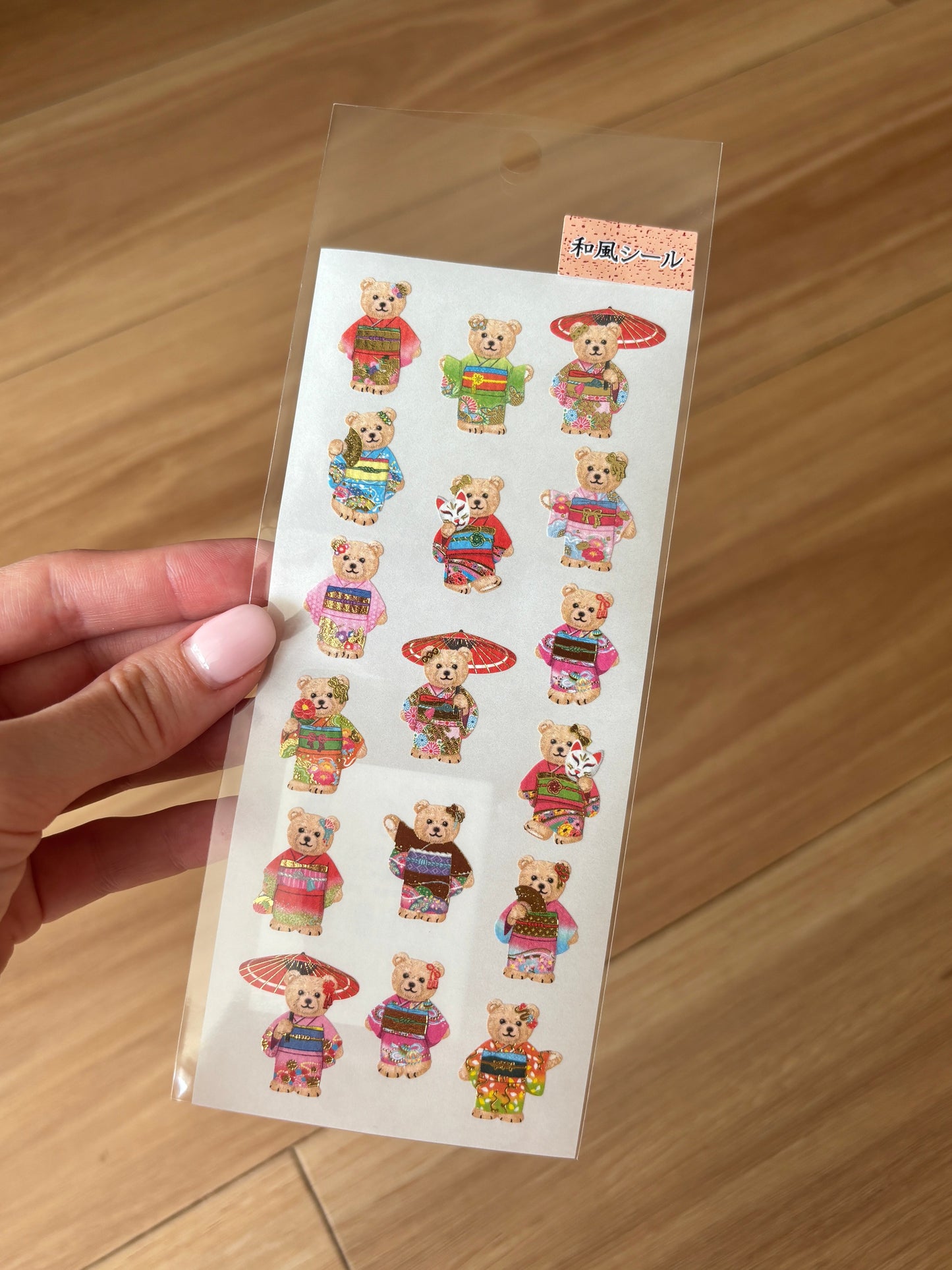 Sticker Fun Washi Teddy Bears in Kimono Stickers