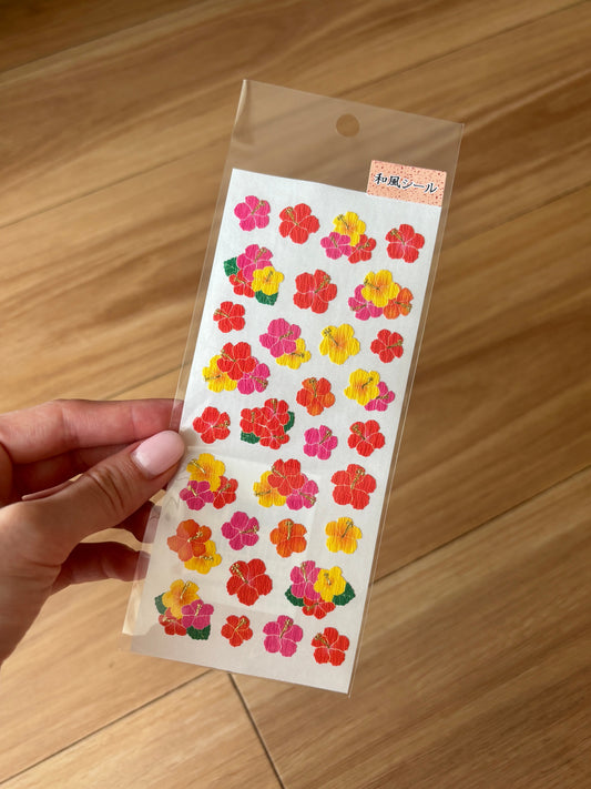 Sticker Fun Paper Hibiscus Stickers