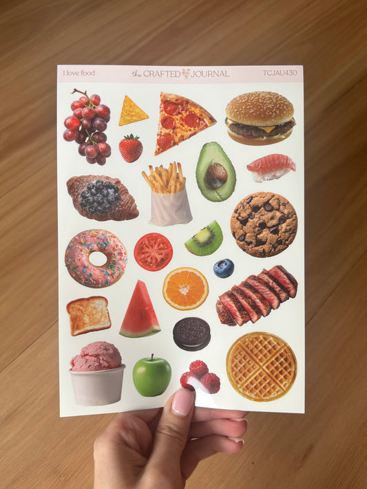 I Love Food Sticker Sheet