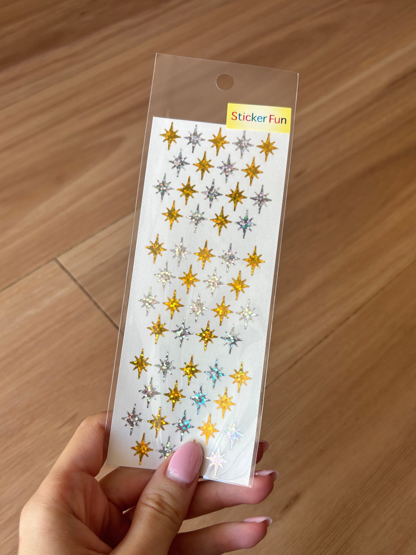 Sticker Fun Sparkly Silver and Gold Star Stickers