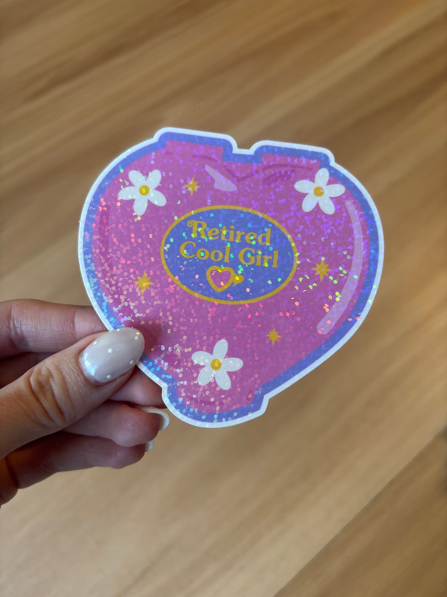Sparkly Retired Cool Girl Sticker