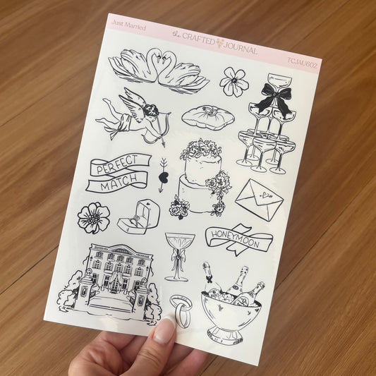 Just Married Sticker Sheet