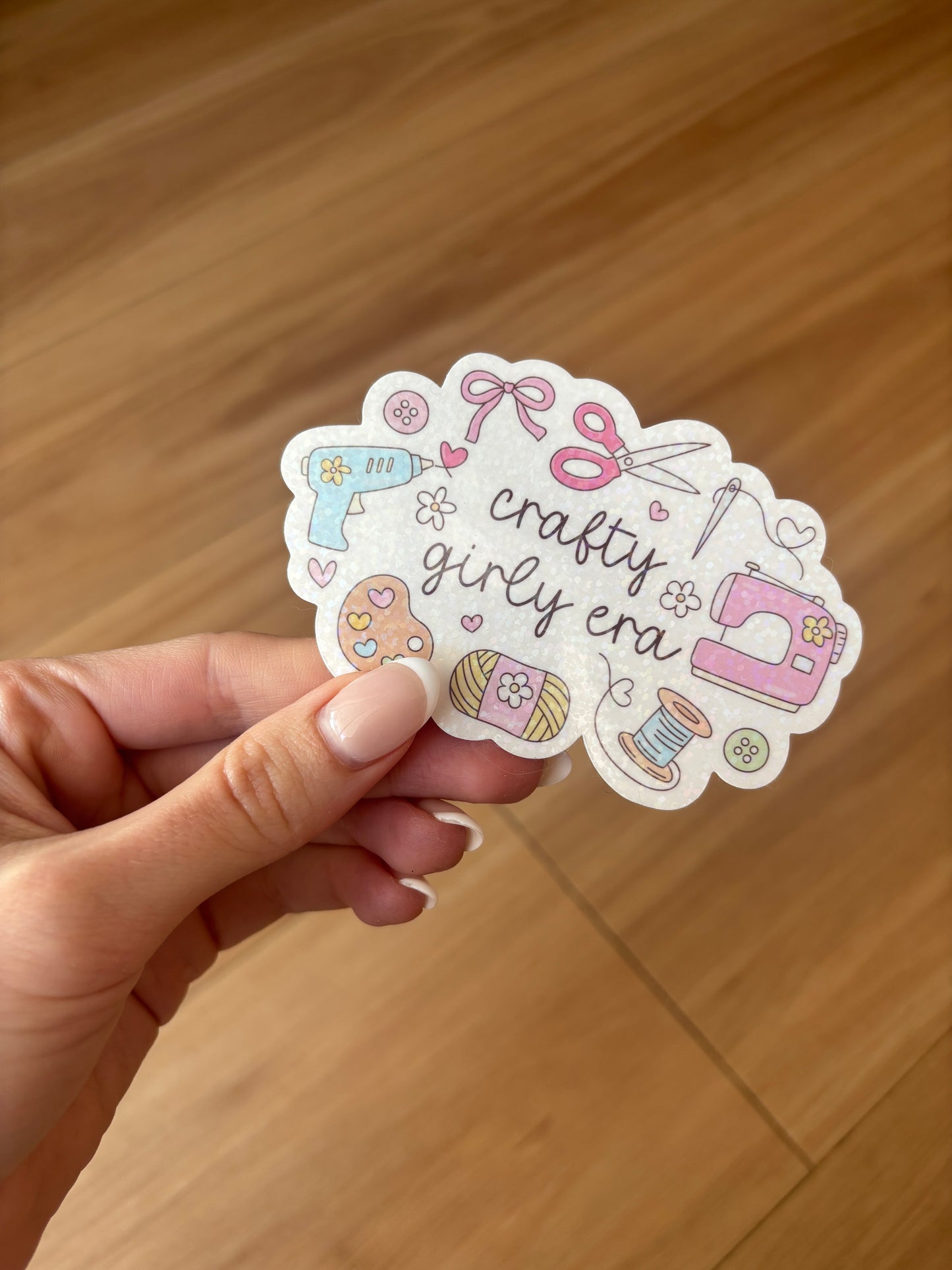 Sparkly Crafty Girly Era Sticker