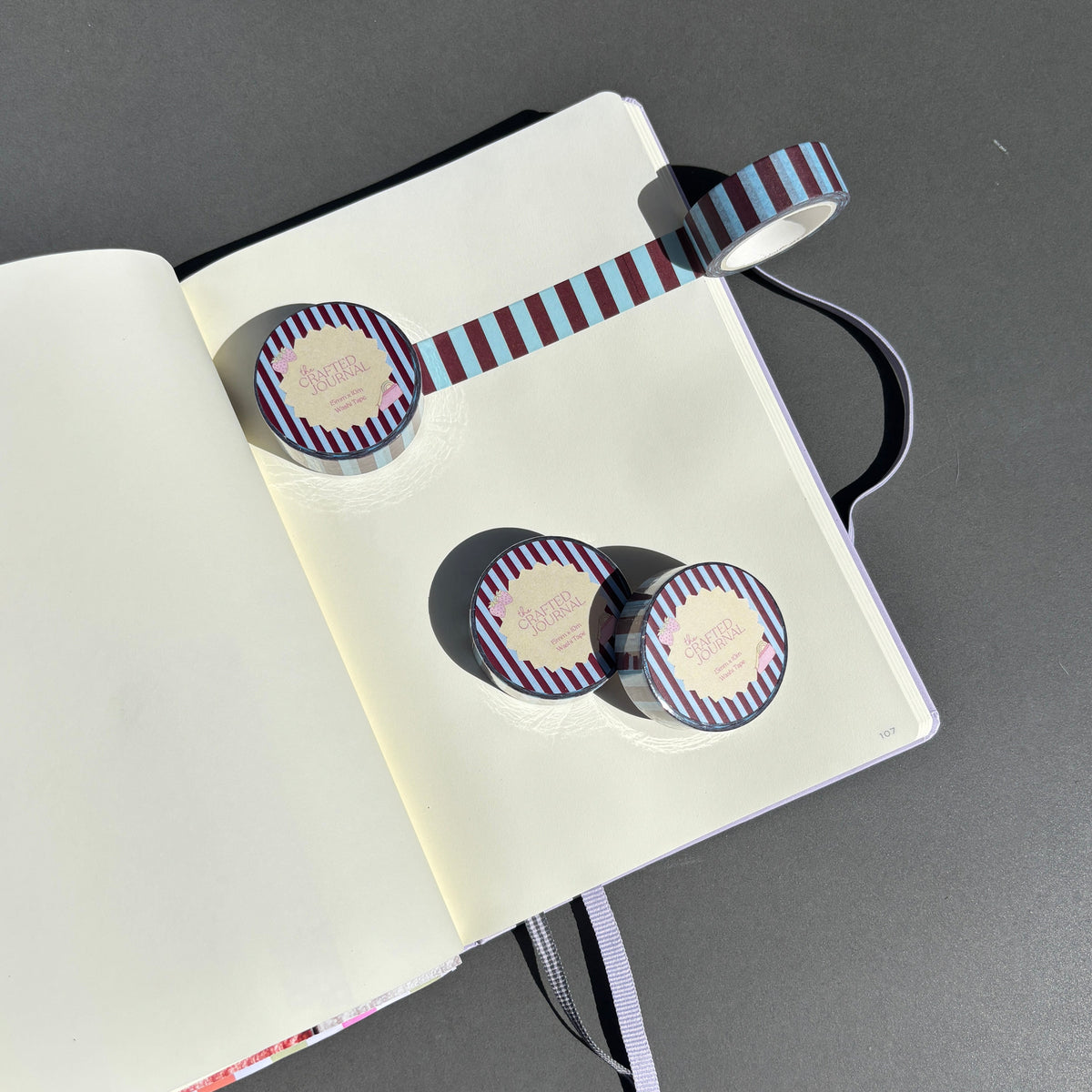 Blue and Maroon Stripe Washi Tape (B Grade)