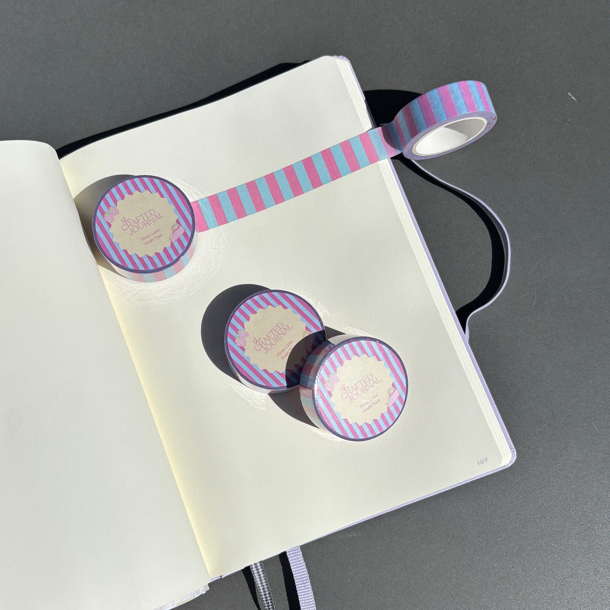 Blue and Pink Stripe Washi