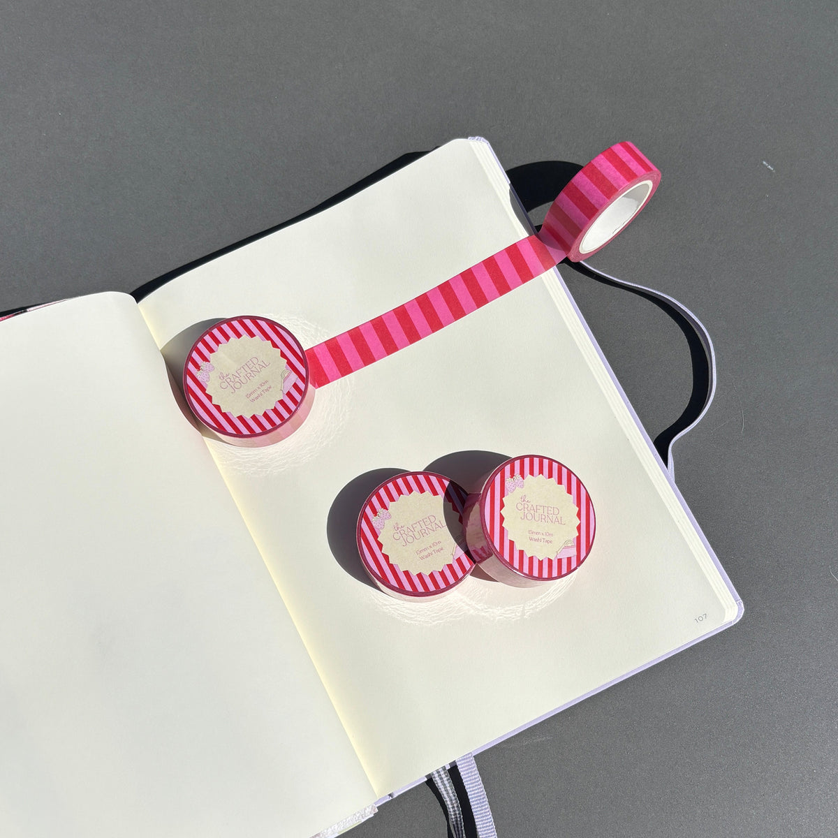 Red and Pink Stripe Washi