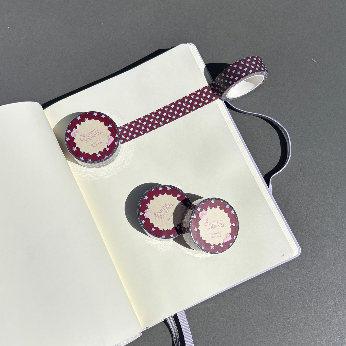 Blue and Maroon Star Washi Tape