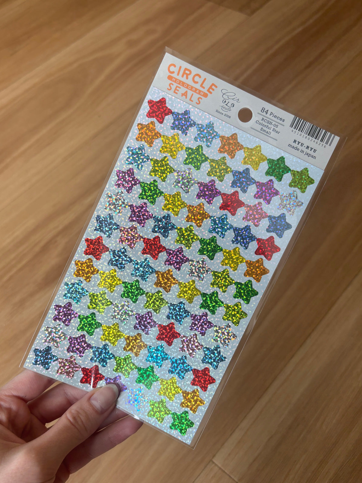 Circle Seal Stickers - Holographic Stars Sticker Sheet