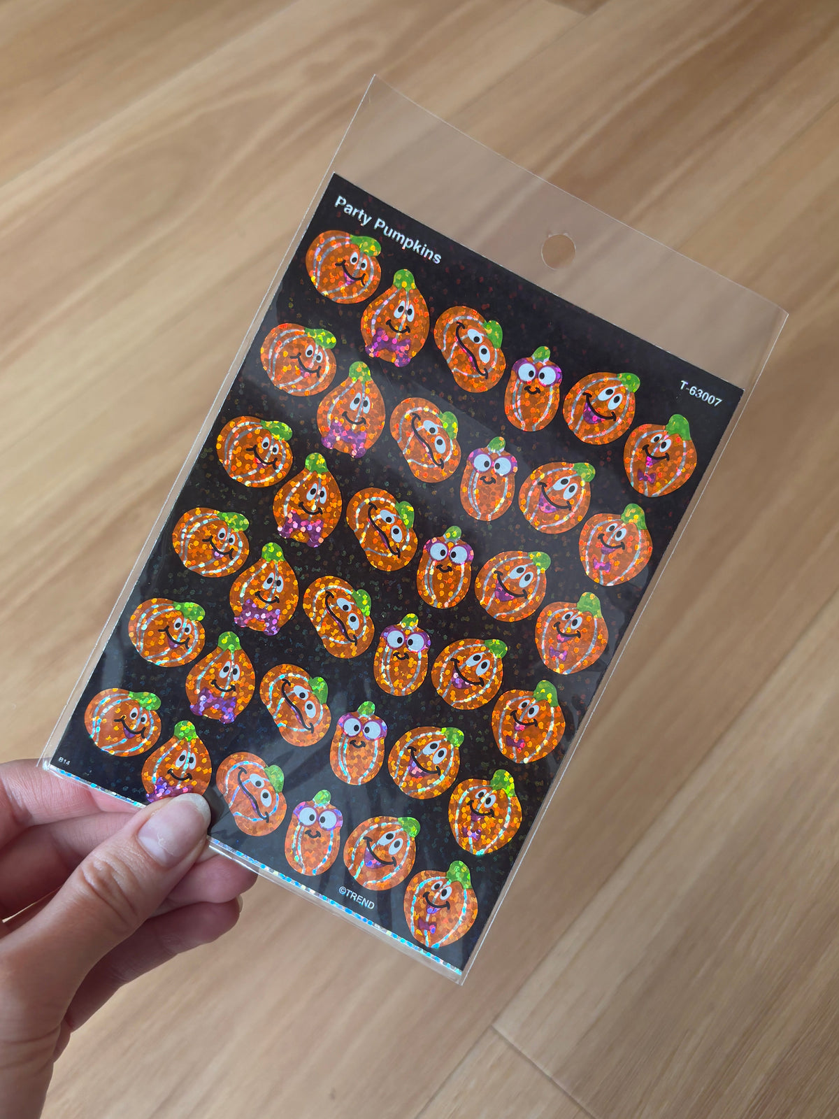 Circle Seal Stickers - Holographic Halloween Pumpkin Sticker Sheet